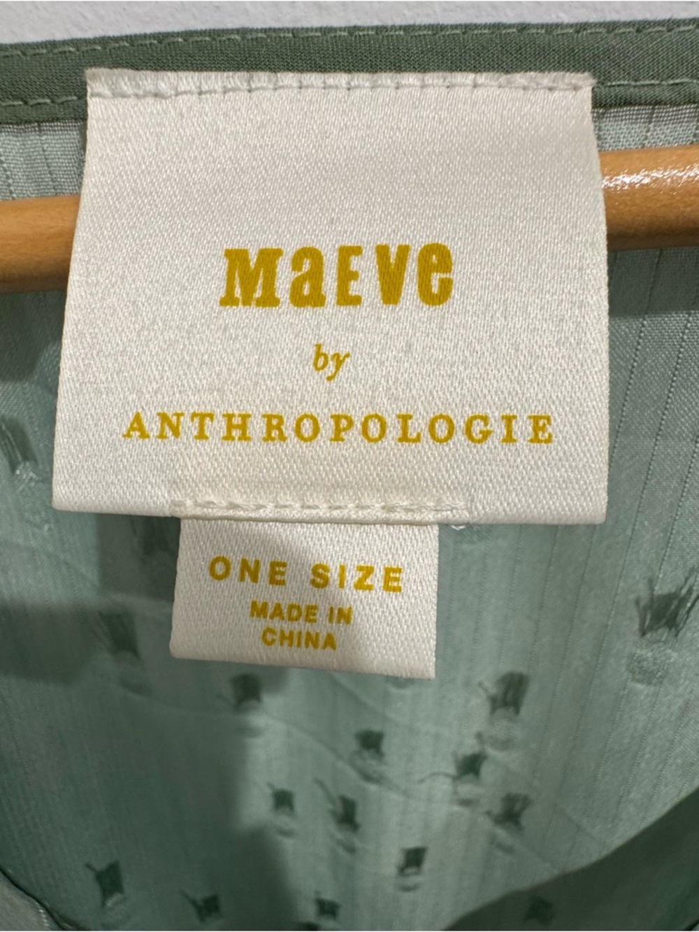 Anthropologie Maeve Fringed Shine Kaftan Sage Green Metallic Fringe Cover Up OS - Picture 7 of 9